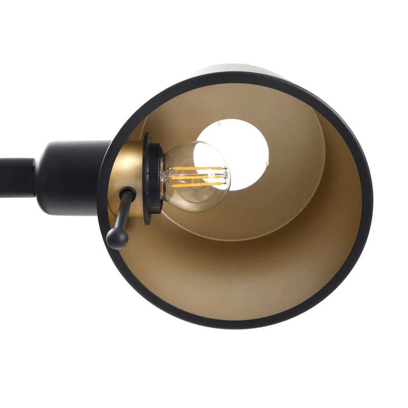 B-Ware Lucande Stehleuchte Silka LED Lampe verstellbar schwarz gold 216cm E27 1x15W