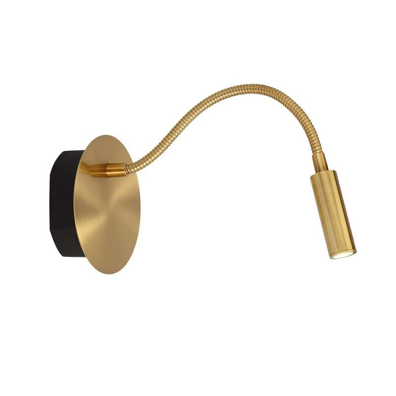 B-Ware LED-Akkuwandspot Jolijn gold matt 11 cm mit Flexarm und Magnet Lucide