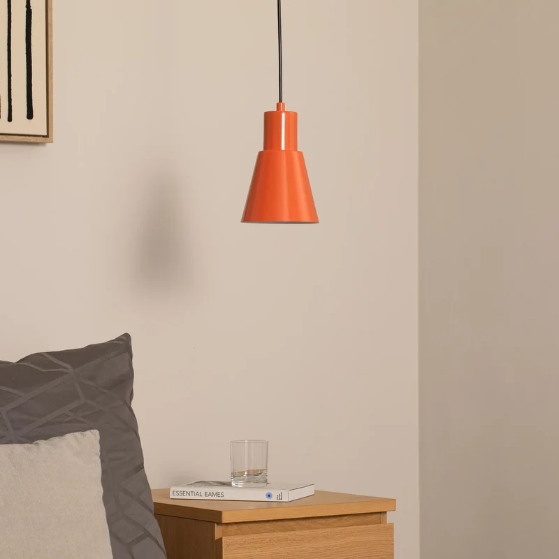B-Ware Hängeleuchte Pendelleuchte Konikkem orange Metall Leuchte Lampe E27 LED Ø 14 cm