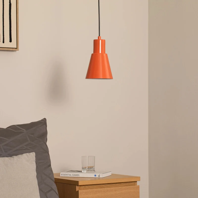 B-Ware Hängeleuchte Pendelleuchte Konikkem orange Metall Leuchte Lampe E27 LED Ø 14 cm