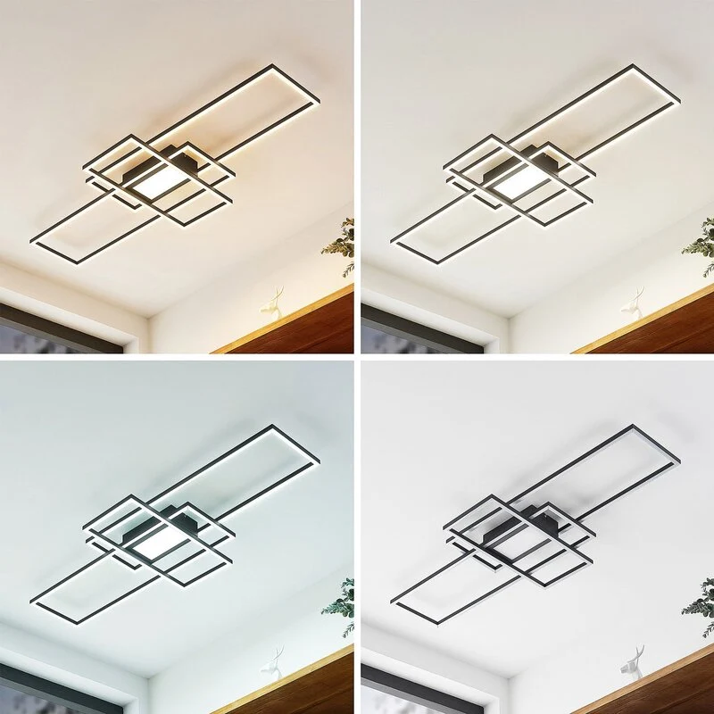 B-Ware Lindby Deckenleuchte Deckenlampe LED Caitlin anthrazit Fernbedienung CCT931