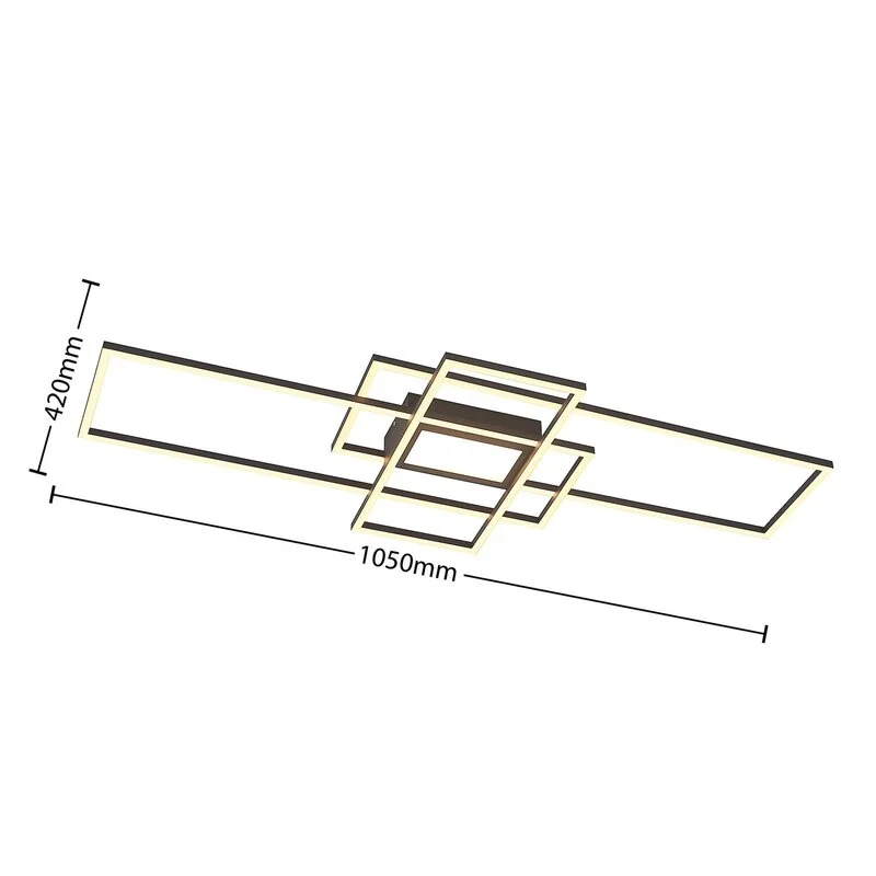 B-Ware Lindby Deckenleuchte Deckenlampe LED Caitlin anthrazit Fernbedienung CCT931