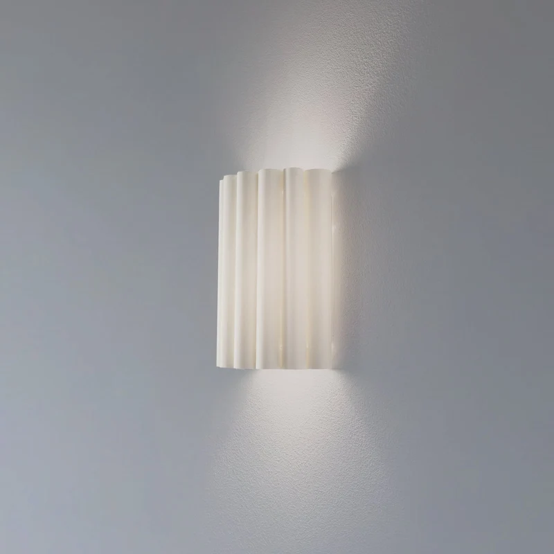 B-Ware Duolla Wandleuchte Wandlampe Aria Microfaser creme E27 LED Lampenschirm