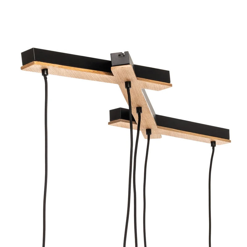 B-Ware Lucande Thamila Hängeleuchte Hängelampe Deckenlampe Leuchte Lampe schwarz Eiche