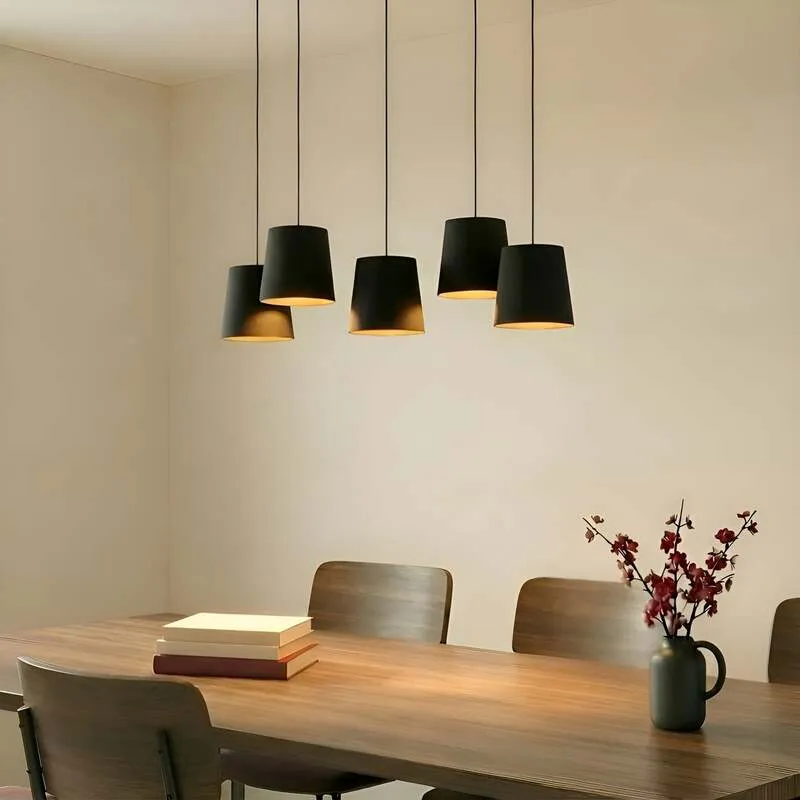 B-Ware Lucande Thamila Hängeleuchte Hängelampe Deckenlampe Leuchte Lampe schwarz Eiche