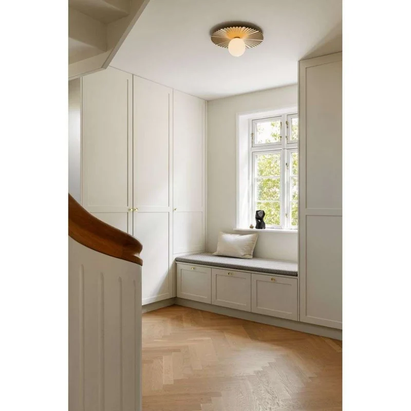 B-Ware Nuura Wandlampe Wandleuchte Liila Muuse Gold Opal Glas Metall Ø 42 cm G9 LED