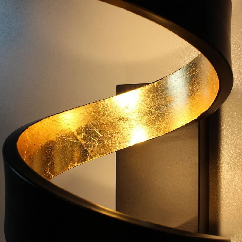LED Stehleuchte Helix Goldfarben, Schwarz