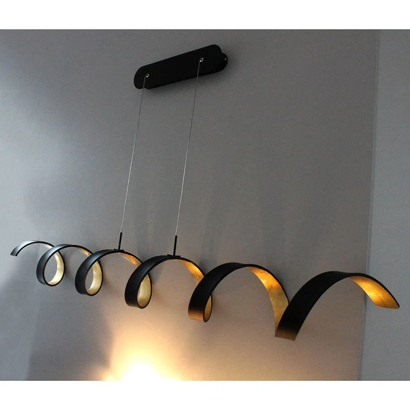 LED Pendelleuchte Helix Goldfarben, Schwarz
