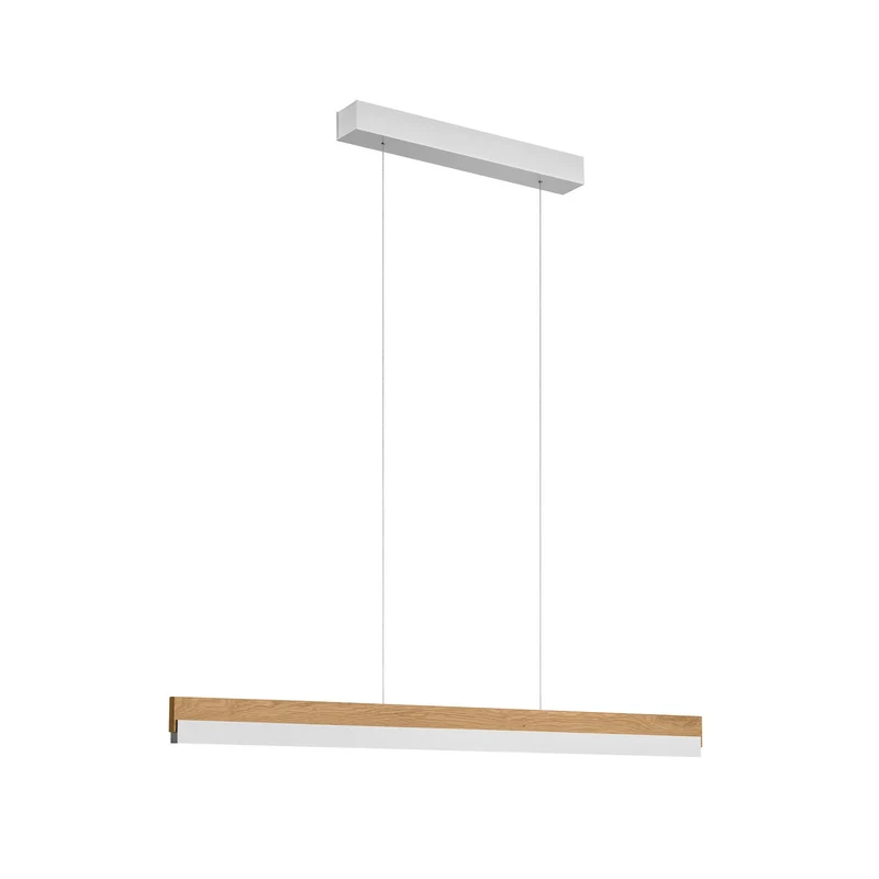 B-Ware Quitani Hängeleuchte Pendelleuchte LED Eiche Nickel verstellbar Keijo 103 cm168