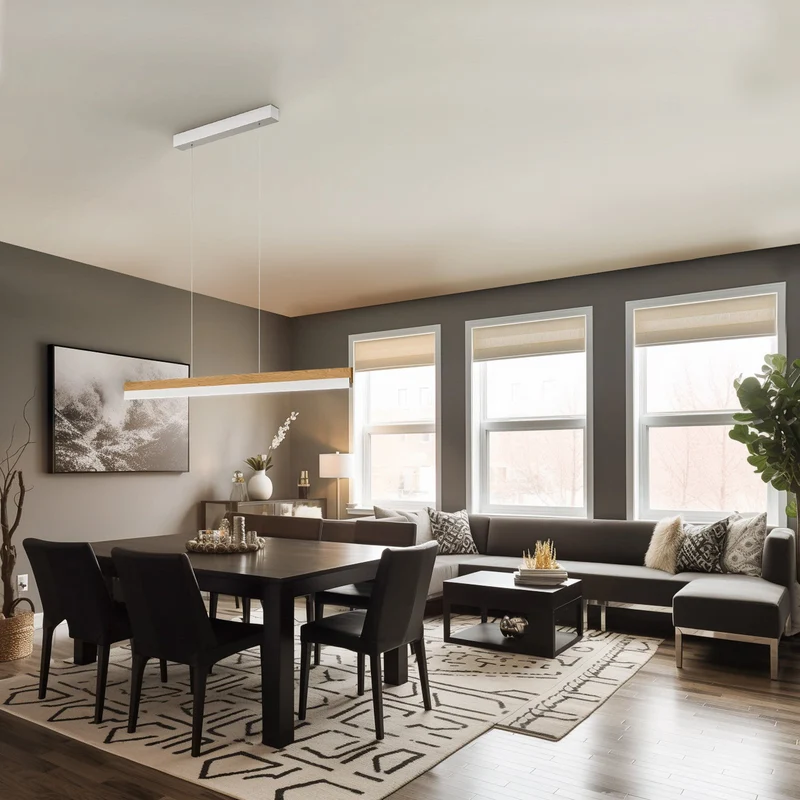 B-Ware Quitani Hängeleuchte Pendelleuchte LED Eiche Nickel verstellbar Keijo 103 cm168