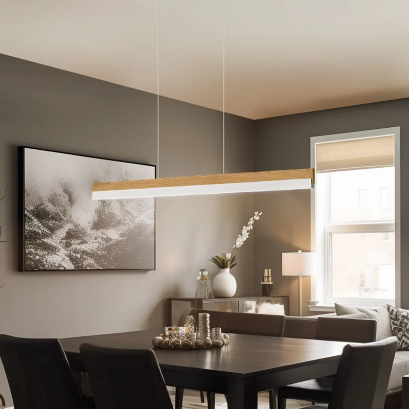 B-Ware Quitani Hängeleuchte Pendelleuchte LED Eiche Nickel verstellbar Keijo 103 cm168