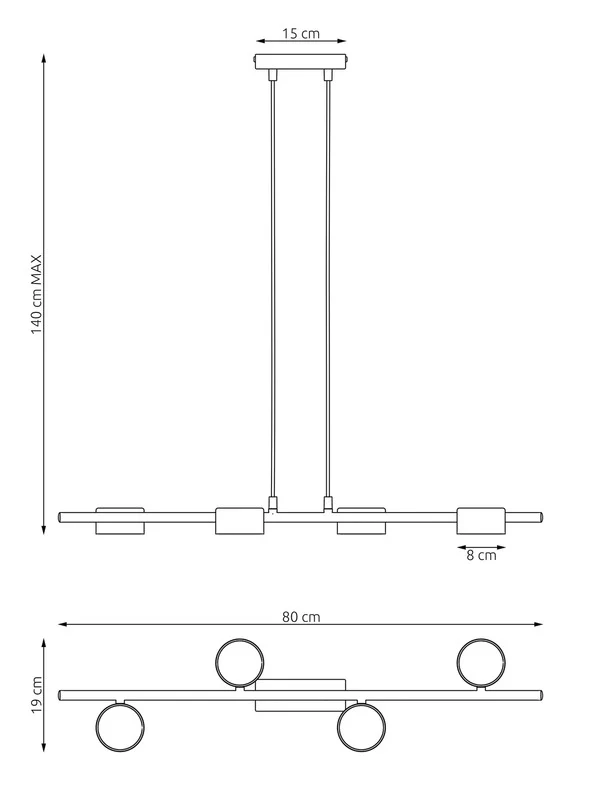 B-Ware Deckenstrahler Sora Deckenspot Schwarz Stahl 4-flammig 80 cm GX53 LED Leuchte