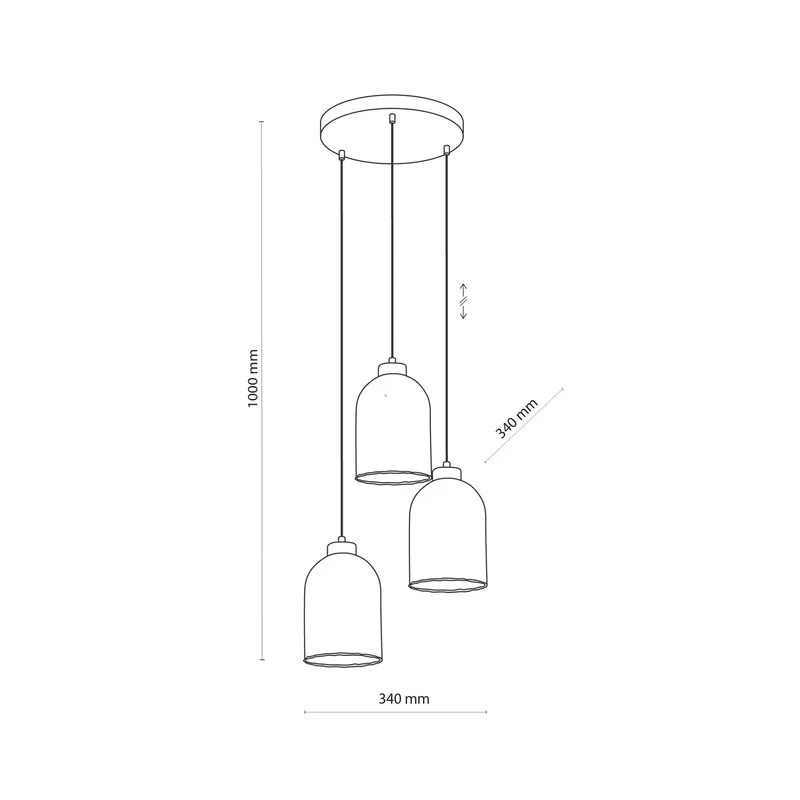 B-Ware Glas-Hängeleuchte Satipo dreiflammig transparent Hängelampe Lampe Leuchte E27