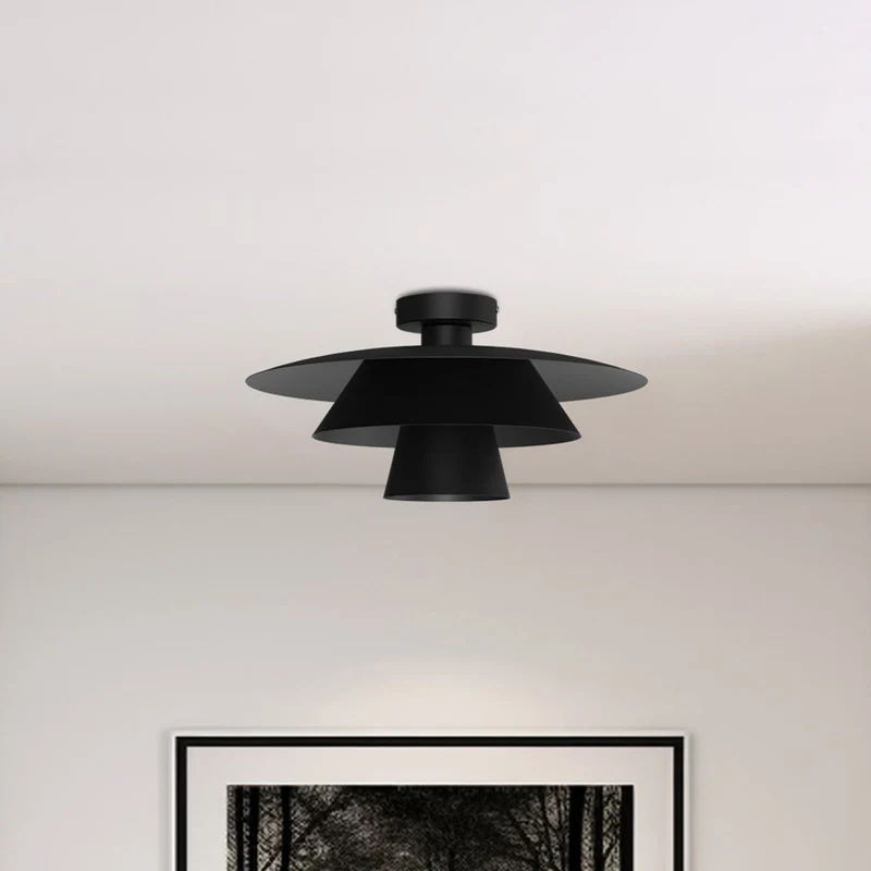 B-Ware Deckenleuchte Plato Lampe schwarz Stahl Ø 38 cm E27 LED Deckelampe Leuchte innen