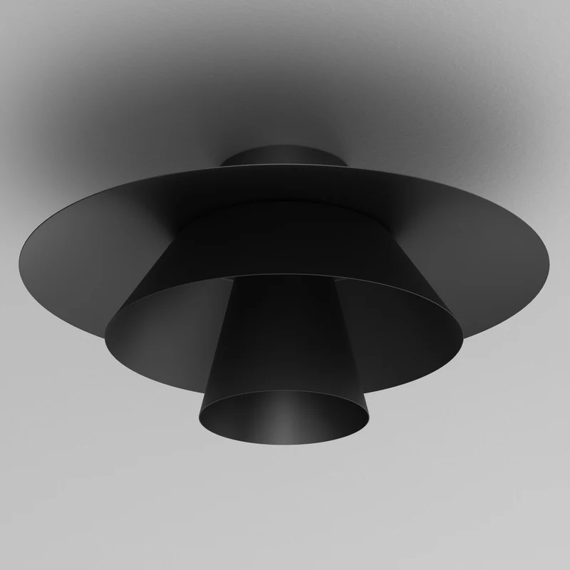 B-Ware Deckenleuchte Plato Lampe schwarz Stahl Ø 38 cm E27 LED Deckelampe Leuchte innen