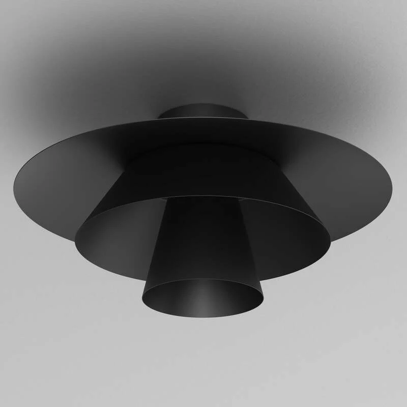 B-Ware Deckenleuchte Plato Lampe schwarz Stahl Ø 38 cm E27 LED Deckelampe Leuchte innen