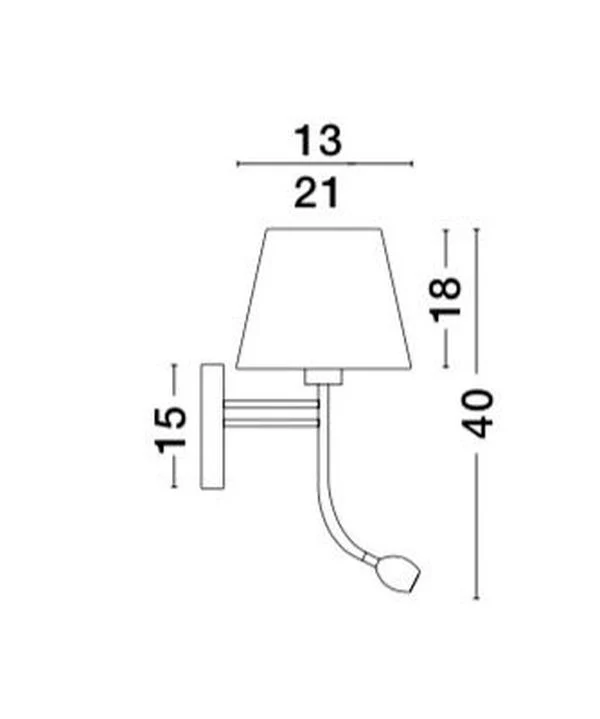 B-Ware Nova Luce Wandleuchte Wandlampe VALENCIA LED E27 Chrom Warmweiß mit Leselampe 3W