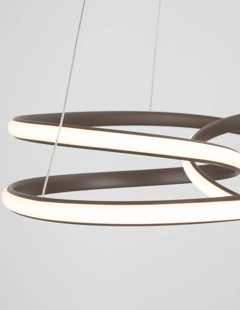 B-Ware Nova Luce Pendelleuchte Hängeleuchte MENTON LED Kaffeebraun Warmweiß dimmbar
