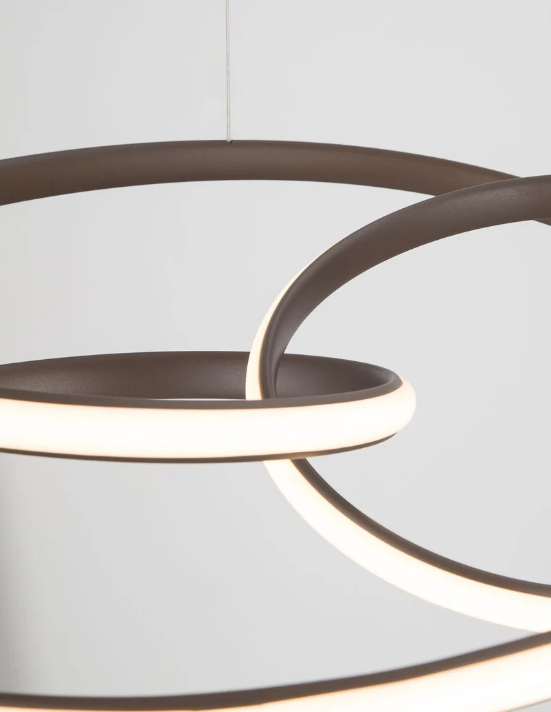B-Ware Nova Luce Pendelleuchte Hängeleuchte MENTON LED Kaffeebraun Warmweiß dimmbar