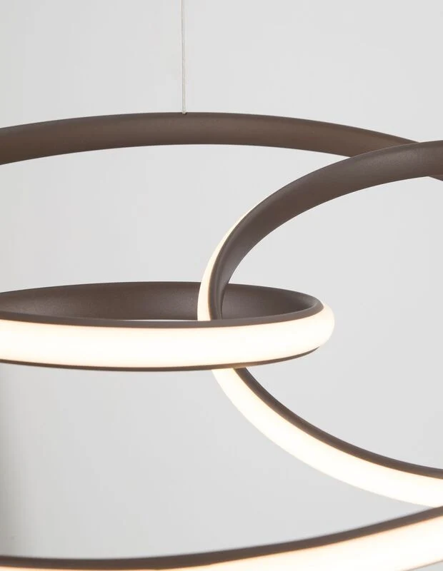 B-Ware Nova Luce Pendelleuchte Hängeleuchte MENTON LED Kaffeebraun Warmweiß dimmbar