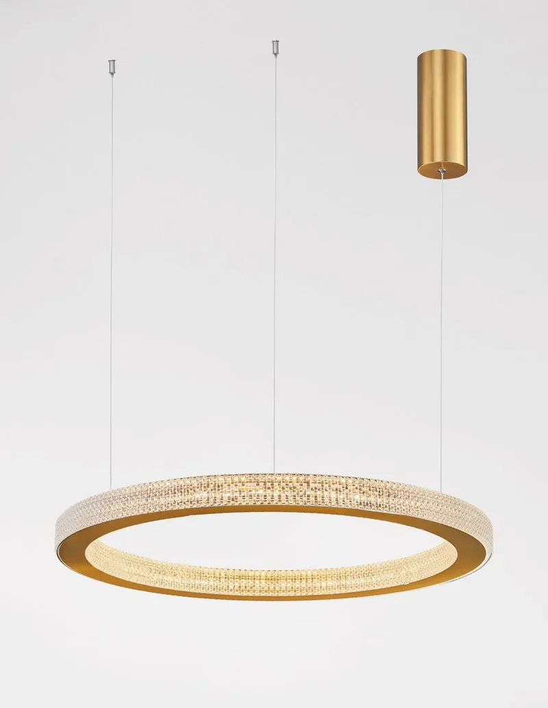 B-Ware Nova Luce Pendelleuchte Hängeleuchte FIORE LED Gold Warmweiß dimmbar 60 cm 60 W