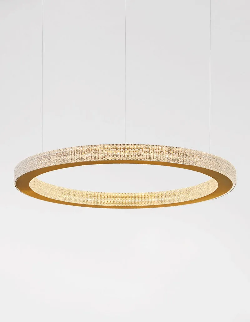 B-Ware Nova Luce Pendelleuchte Hängeleuchte FIORE LED Gold Warmweiß dimmbar 60 cm 60 W