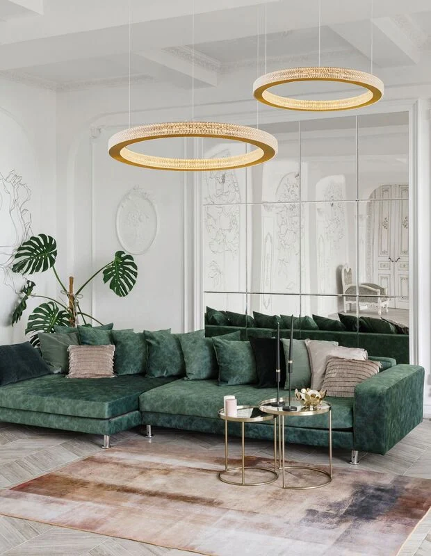 B-Ware Nova Luce Pendelleuchte Hängeleuchte FIORE LED Gold Warmweiß dimmbar 60 cm 60 W