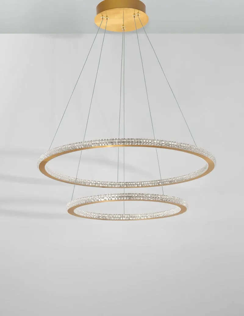 B-Ware Nova Luce Pendelleuchte Hängeleuchte CILION LED Messing Warmweiß dimmbar 60 cm