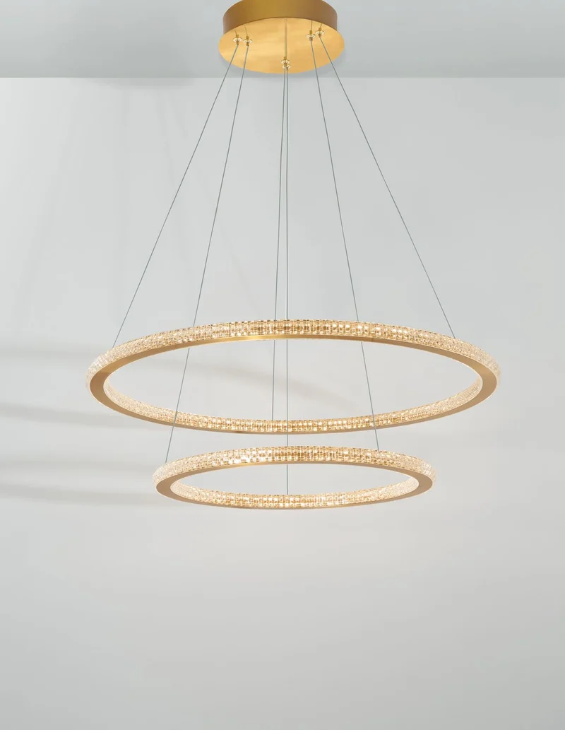 B-Ware Nova Luce Pendelleuchte Hängeleuchte CILION LED Messing Warmweiß dimmbar 60 cm