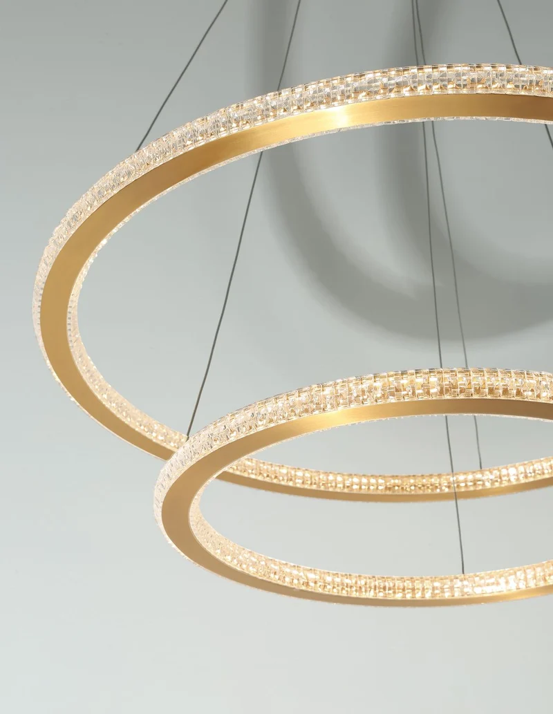 B-Ware Nova Luce Pendelleuchte Hängeleuchte CILION LED Messing Warmweiß dimmbar 60 cm