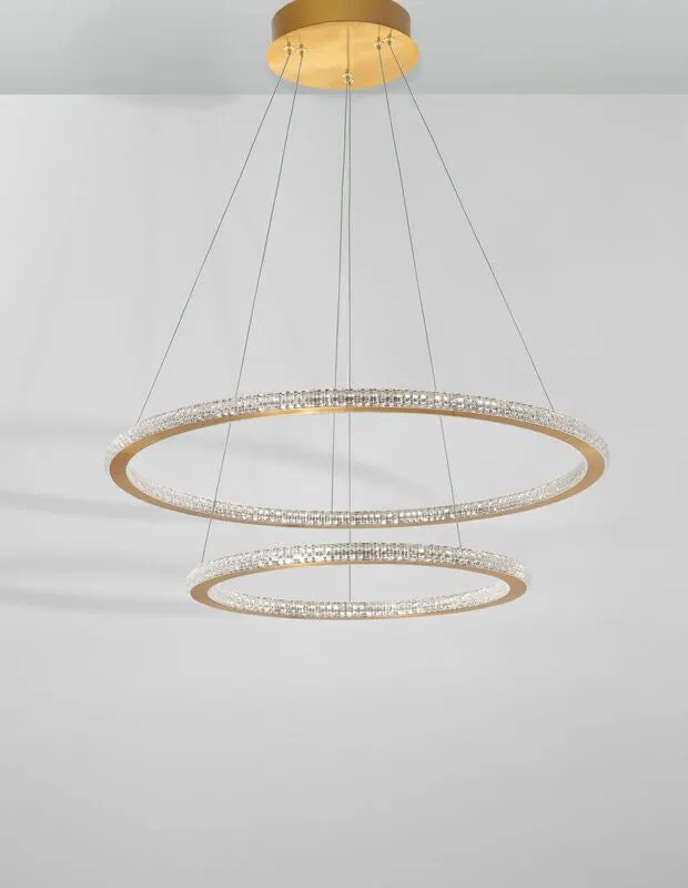 B-Ware Nova Luce Pendelleuchte Hängeleuchte CILION LED Messing Warmweiß dimmbar 60 cm