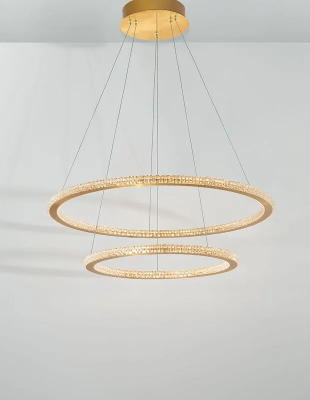 B-Ware Nova Luce Pendelleuchte Hängeleuchte CILION LED Messing Warmweiß dimmbar 60 cm