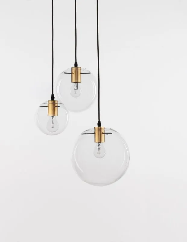 B-Ware Nova Luce Pendelleuchte Hängeleuchte MIRALE E27 LED Schwarz Glas Metall 3-flg