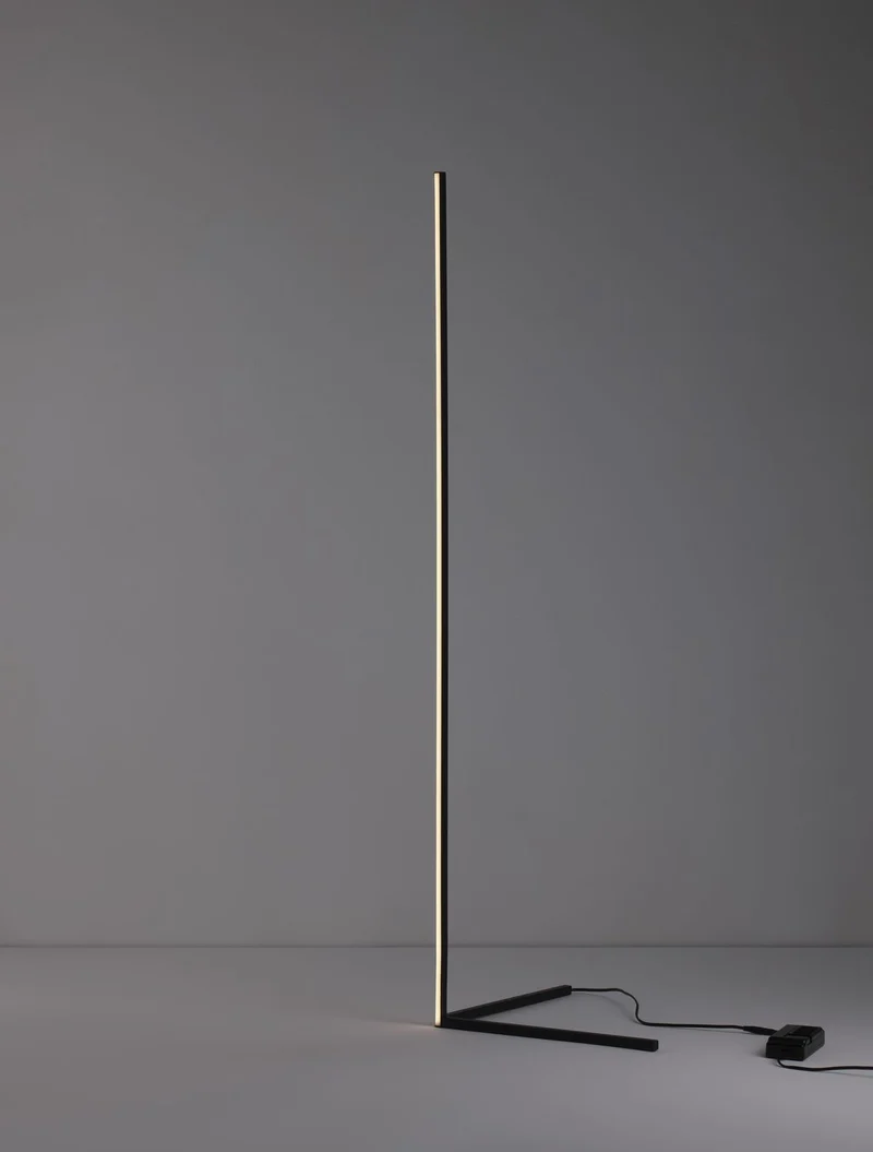 B-Ware Nova Luce Stehlampe Standleuchte LED V LINE Schwarz Warmweiß dimmbar Aluminium