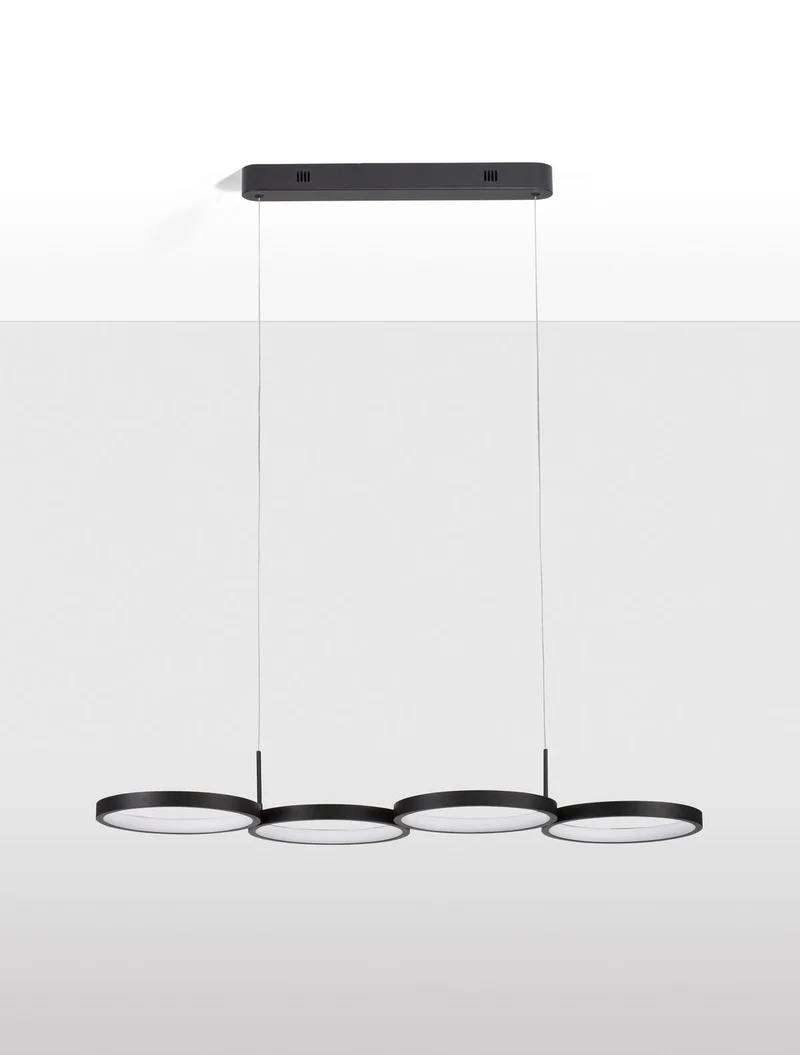 B-Ware Nova Luce Pendelleuchte Hängelampe MAGNUS LED Schwarz Warmweiß dimmbar 84 cm 283
