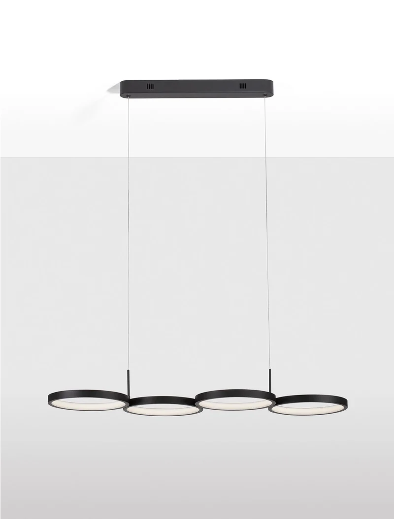 B-Ware Nova Luce Pendelleuchte Hängelampe MAGNUS LED Schwarz Warmweiß dimmbar 84 cm 283