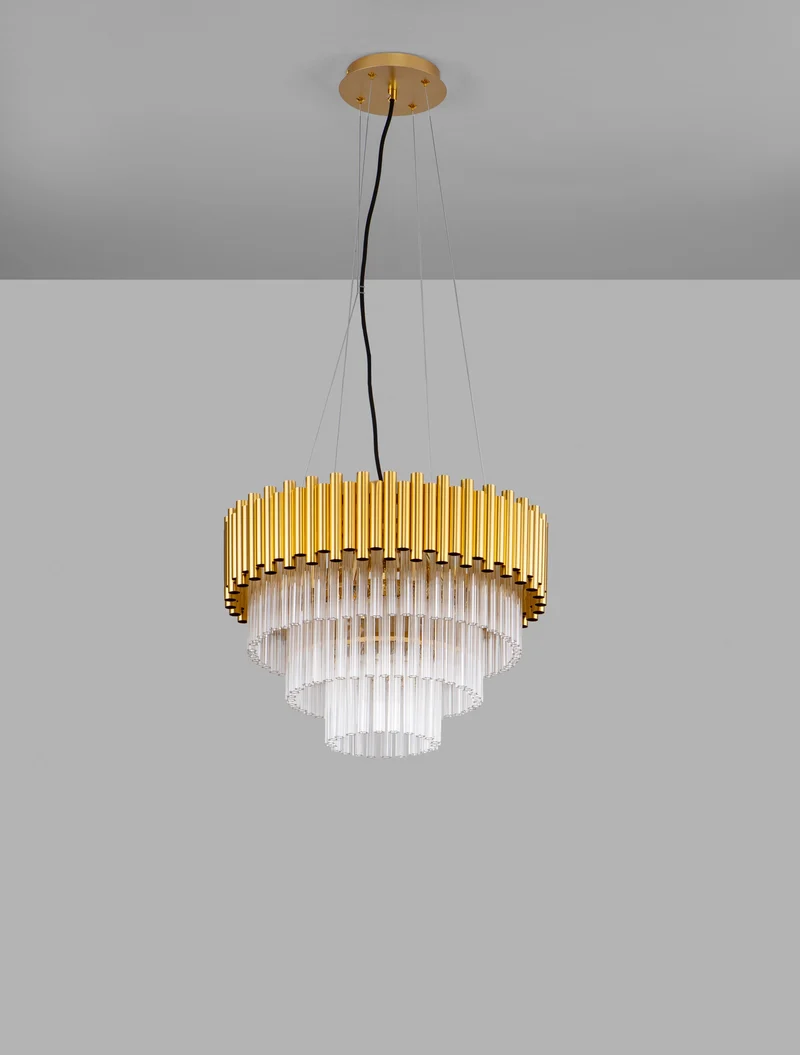 B-Ware Nova Luce Pendelleuchte Hängeleuchte MAGNOLIA Gold Kronleuchter dimmbar E14 LED
