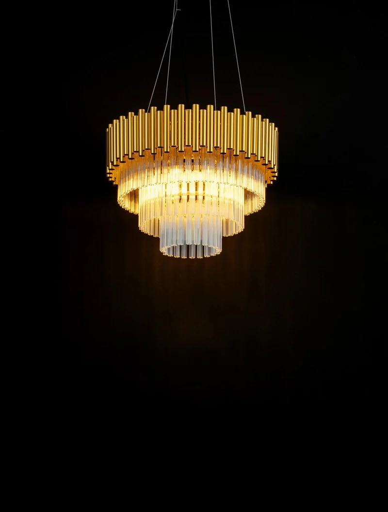 B-Ware Nova Luce Pendelleuchte Hängeleuchte MAGNOLIA Gold Kronleuchter dimmbar E14 LED