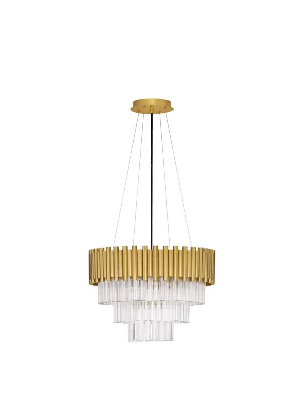 B-Ware Nova Luce Pendelleuchte Hängeleuchte MAGNOLIA Gold Kronleuchter dimmbar E14 LED