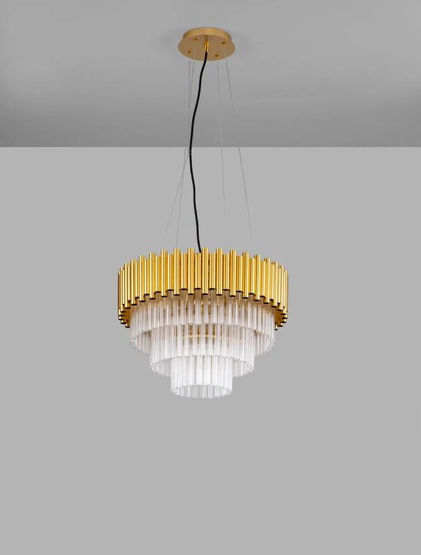 B-Ware Nova Luce Pendelleuchte Hängeleuchte MAGNOLIA Gold Kronleuchter dimmbar E14 LED