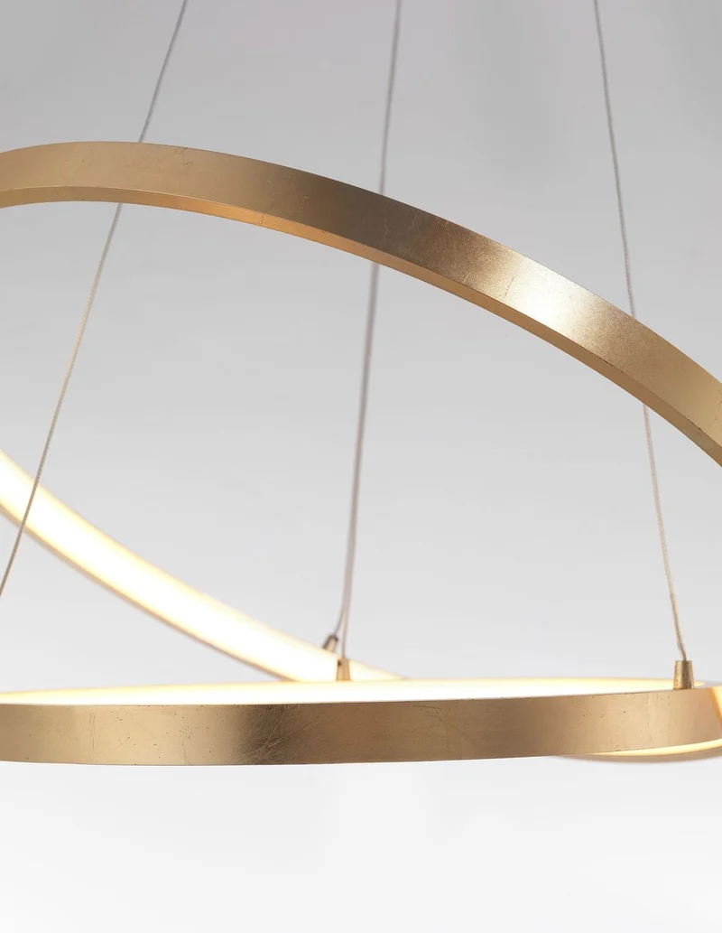 B-Ware Nova Luce Pendelleuchte Hängeleuchte Leon LED Blattgold Warmweiß Ø 60 cm 67 W