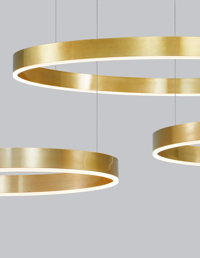 B-Ware Nova Luce Pendelleuchte Hängeleuchte LED Messing Warmweiß dimmbar MOTIF 60cm 40W
