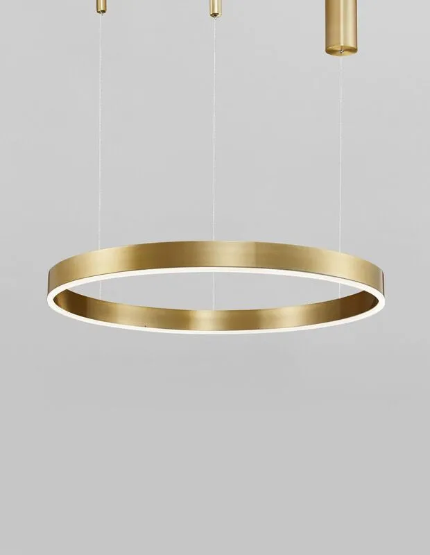 B-Ware Nova Luce Pendelleuchte Hängeleuchte MOTIF LED Warmweiß Messing dimmbar 200x80cm