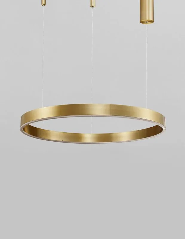 B-Ware Nova Luce Pendelleuchte Hängeleuchte MOTIF LED Warmweiß Messing dimmbar 200x80cm