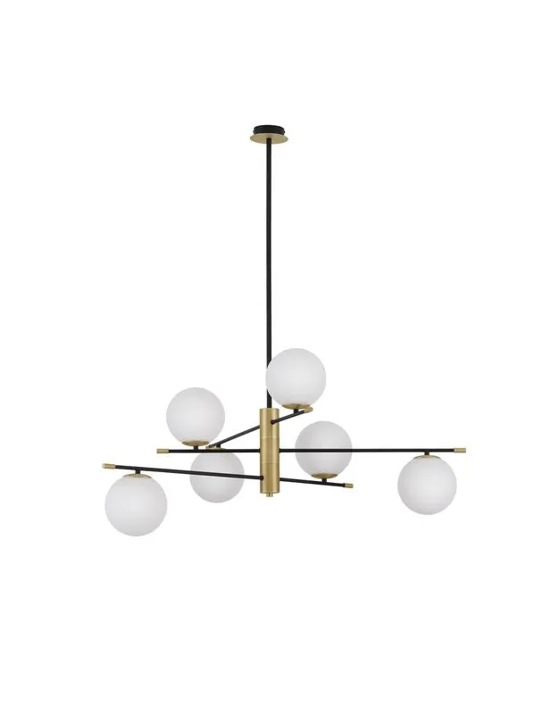 B-Ware Nova Luce Pendelleuchte Hängeleuchte GIT G9 LED Gold dimmbar 6-flammig 120x100cm