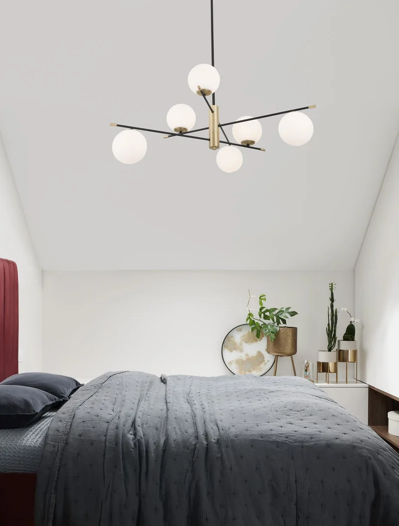 B-Ware Nova Luce Pendelleuchte Hängeleuchte GIT G9 LED Gold dimmbar 6-flammig 120x100cm