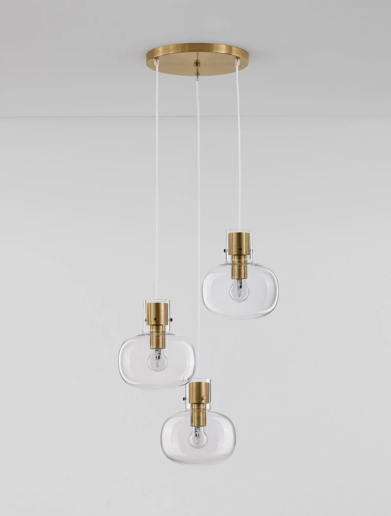 B-Ware Nova Luce Pendelleuchte Hängeleuchte CINZIA Gold E27 LED 3fach dimmbar Lampe