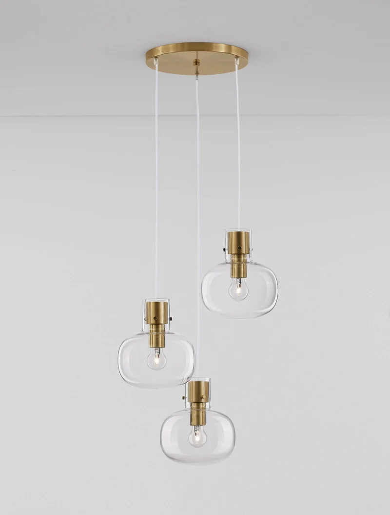 B-Ware Nova Luce Pendelleuchte Hängeleuchte CINZIA Gold E27 LED 3fach dimmbar Lampe
