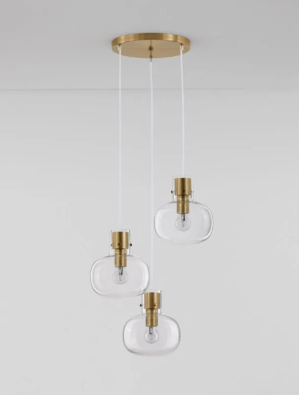 B-Ware Nova Luce Pendelleuchte Hängeleuchte CINZIA Gold E27 LED 3fach dimmbar Lampe