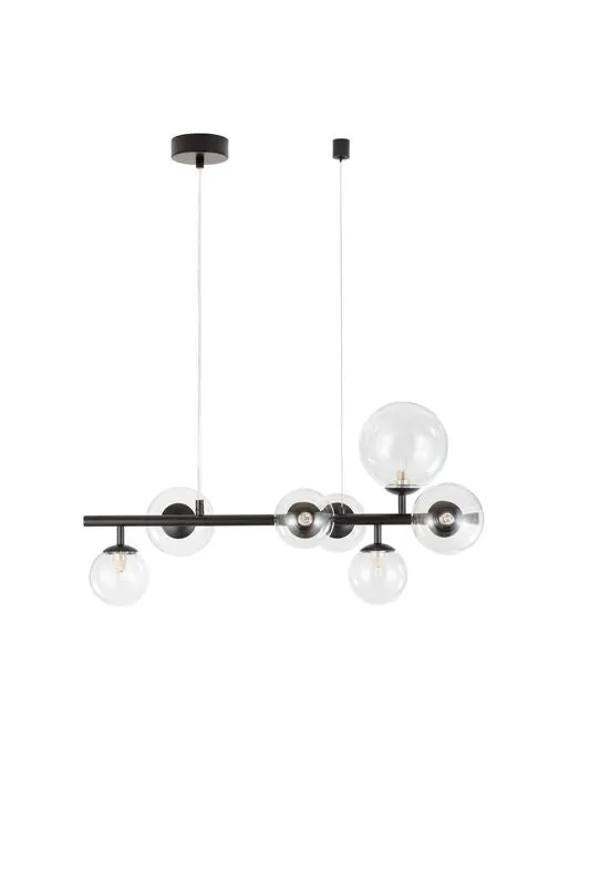 B-Ware Nova Luce Pendelleuchte Hängeleuchte ODILLIA Schwarz G9 LED 7-fach dimmbar Glas